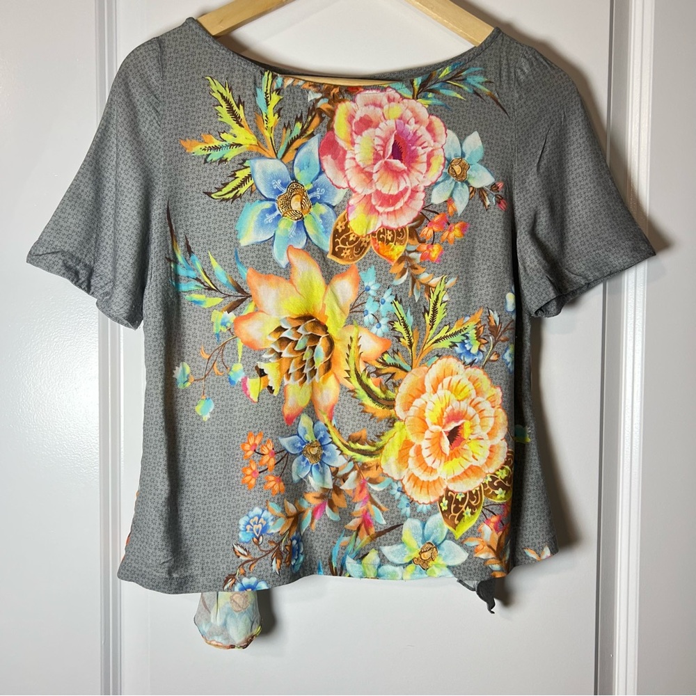 [FARM Rio] Floral Gray Women's Top